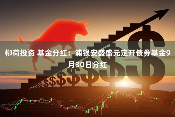柳荷投资 基金分红：浦银安盛盛元定开债券基金9月30日分红
